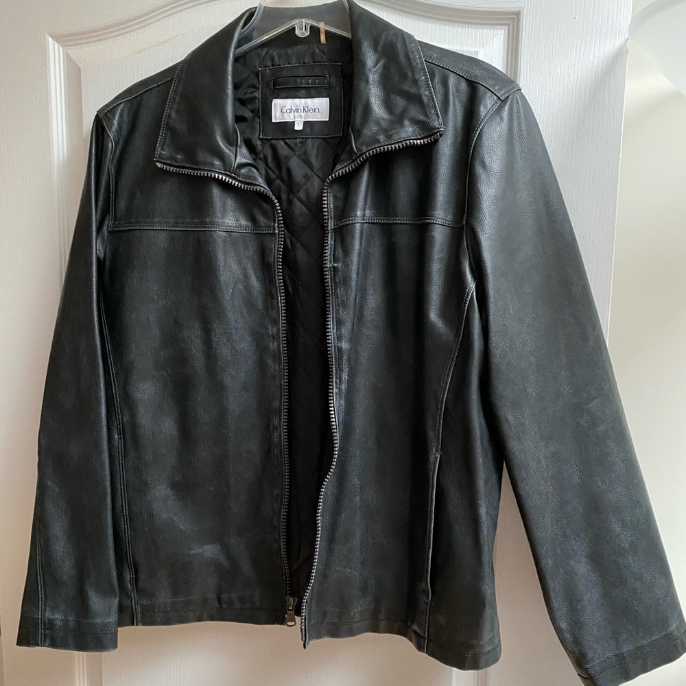 Calvin Klein Leather Jacket NWOT size L